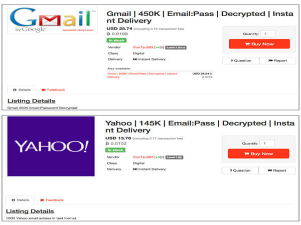 Online Sell of Gmail & Yahoo Accounts