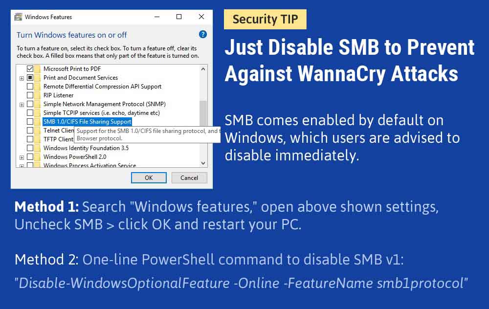 Disable Windows SMB