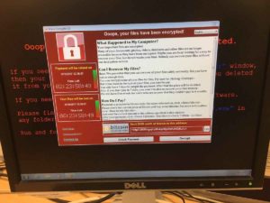 Ransomware pop-up window
